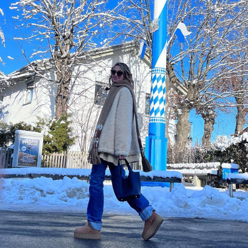 Manteau réversible en laine Teddy avec fermeture éclair double sens